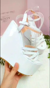 Giày cô dâu giày cưới gót trơn 15cm đúp trước 7cm giày siêu nhẹ quai đan chéo ôm chân dễ đi mặc áo dài váy cưới