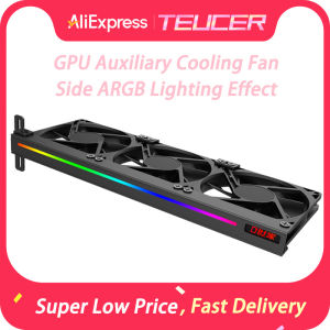 TEUCER VC-C270H ARGB GPU Bracket with 3Pin 5V Addressable Headers & Silent Cooling Fan for Most Graphics Cards