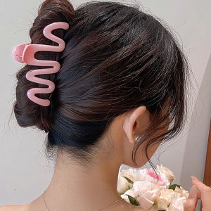 🔥Tamia👍Large Size Wave Grab Clip Wave Hair Claw Clip Gentle Acrylic Hairpin Dopamine Sweet Hair Clip Women Hair Accessory