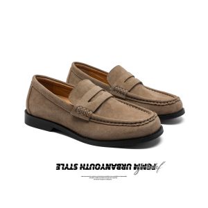 Giày Lười Nam Da Lộn Phong Cách Cổ Điển Mũi Vuông Đế Cao Su Thoáng Khí Thời Trang Thường Ngày Đi Làm Giày Lười Nam