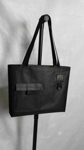 Dely Tas Totebag Pria Hitam Polos Ukuran Besar Model Kasual