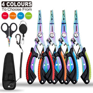 Essential outdoor fishing tools multi-functional titanium-coated fishing pliers fish hook and fishing line cutter