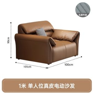Electric Leather Sofa Bed Modern Minimalist Living Room Expandable Straight Row Wooden Structure Soft down Filling Customizable