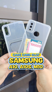Soft Case For S4msung A10 A10S M10 Card Slot Kartu Casing Silicon Bening Clear Kesing Dompet Silikon