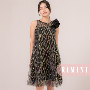 RIMINI - Dress Wanita Pesta Tanpa Lengan Sequins Pita XS-XL - Lisbeth Dress - 85808