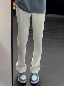 กางเกงลำลองผู้ชายสีขาว ทรงหลวมสบายๆ ทรงเข้ารูป ทรงหลวม ทรงเข้ารูป ทรงเข้ารูป เอวกลาง ทรงตรง กางเกงขายาว