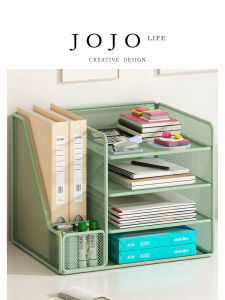 Mr. Grocerys Metal Office Desk Organizer Shelf Document Storage Rack Desktop Space Saver Business Supplies Cultural Goods