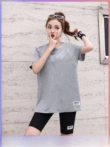 ชุดโยคะฤดูร้อนสำหรับผู้หญิง แขนสั้น หลวม ไซส์ใหญ่ แห้งเร็ว เสื้อผ้าออกกำลังกาย ชุดโยคะ ชุดออกกำลังกาย ชุดโยคะสำหรับผู้หญิง