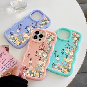 Flowers Pattern Phone Case For iPhone 17 Air 16E 16 15 14 11 Pro Max Plus 8 7 Xs X XR Candy Color Shockproof Cover Soft Coque