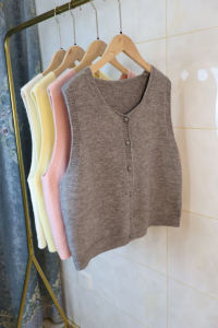 Áo Len Cardigan Dệt Kim Đơn Màu Thanh Lịch Mùa Xuân Thu Cho Nữ Áo Khoác Ngoài Ngắn Cổ Chữ V Nút Một Hàng Áo Chui Đầu