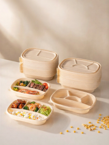 onlycook | Cornstarch Food Grade Microwave Safe Sectioned Meal Prep Box