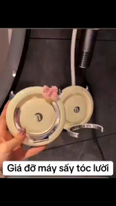 Giá Treo Máy Sấy Tóc Xoay 360° Dán Tường – Rảnh Tay Sấy Tóc Decor Dễ Thương Không Khoan Đục