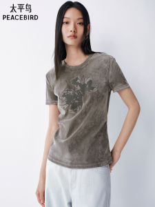 PEACEBIRD | Velvet Graffiti Print Womens T-Shirt Short Sleeve