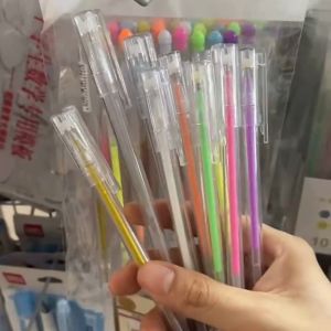 Bộ 12 bút gel nhũ màu neon trang trí sổ tay vẽ tranh LIM ART