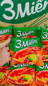 Thùng 30 Gói Mì 3 Miền Tôm Chua Cay 2X 65g - UN1T Date Tháng 4/2027