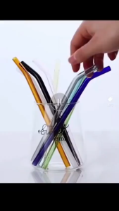 หลอดแก้วดูดน้ำ ส่งสินค้าทุกวัน หลอดแก้วเยติ Glass Straws Set ยาว 20 cm แปรงล้างหลอด ใช้ซ้ำได้