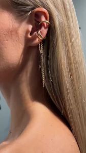Ingemark | Ingemark 1PC Vintage Elegant Sliver Color Long Tassel Clip Earring for Women Trendy Metal No Piercing Ear Accessories Jewelry