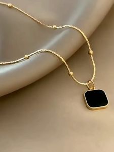 Kalung Titanium Wanita Kotak Rantai Biji Lada Terbaru Kalung Titanium Anti Karat Tidak Luntur