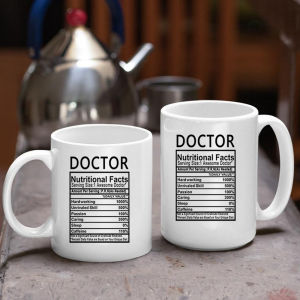 Doctor Mug Office Drinking Cup Ceramic Material 401mL-500mL Capacity Letter Pattern European Style for Adults Home Office Use