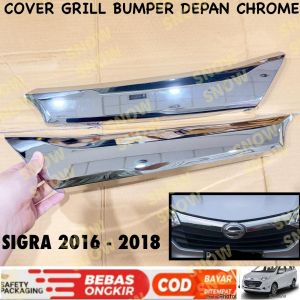 Cover Grill Bumper Depan Sigra 2016 2018 Chrome