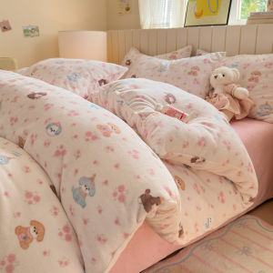 Kiss Dear | Thickened Coral Fleece Bed Set