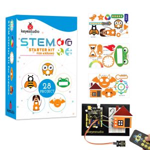 Bộ Kit Khởi Đầu KEYESTUDIO PlusUNO Dành Cho Arduino - Bộ Kit Lập Trình Điện Tử DIY STEM Với 28 Dự Án IC Logic Gói TQFP