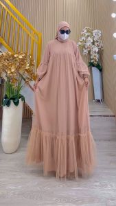 BISA COD TERBARU!! Set Gamis Syari Kode ZEA Bahan Ceruty Babydoll Premium by Ory AjeZas Collection