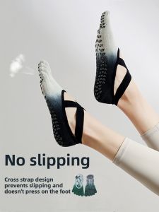 Womens Yoga Socks with Gradient Tie Professional Breathable Anti-slip Warm Pilates Sport Short Socks Five Finger Cotton