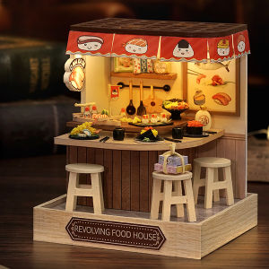 Mini Doll House Kit 3D Puzzle Handmade Assembly Model Building Room Bedroom Decoration With Dust Cover Wooden Crafts Toy Gifts