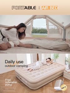 MODOFO Air Bed Double or Single Inflatable Bed Queen or King Family Size For Camping With Pum