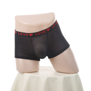 ชุดชั้นในกระชับก้นกางเกงบ็อกเซอร์ตะแกรงผ้าไหมน้ำแข็งสำหรับผู้ชายชุดชั้นในซีทรูระบายอากาศได้สำหรับผู้ชายชุดชั้นในเซ็กซี่