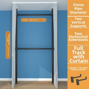 QIUZHANGJIA | Height Adjustable Expandable Wardrobe Rack