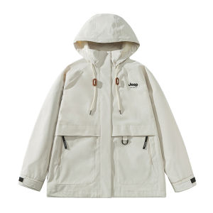 เสื้อแจ็คเก็ตกันลมกันน้ำแบบแยกเป็นสามส่วนสำหรับผู้หญิง JEEP ฤดูใบไม้ร่วง 2024 ทรงหลวม แขนยาว ปกติ ซิป สีสันสดใส