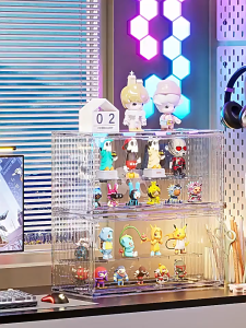 [1PC] Worthbuy Kotak Koleksi Mainan Stackable Figurine Blind Box Dustproof Toys Organizer Storage Display Figurine Toys Box 盲盒透明展示盒