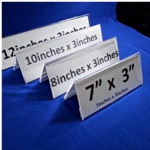 Clear Acrylic TENT style stand [7inches x 3inches] 1pc Table Sign Holder A-style / Double sided display