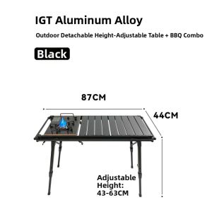 LINSI | Foldable Adjustable Camping BBQ Table