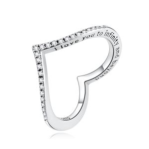 BAMOER แหวนเงิน 925 สำหรับผู้หญิง พร้อมเครื่องประดับแฟชั่น SCR856 สำหรับความปลอดภัยและสุขภาพ