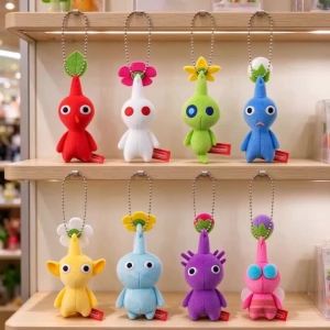 Bandai | Hot Mini Plush Pikmin Doll Keychain Soft Stuffed Bag Charm Pendant Decoration Red Yellow Blue Multicolored Toys Hanging Gift