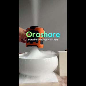 Orashare K50 Kipas Pinggang Pendingin Portabel 10000mAh Kipas Luar Ruangan 3 in 1 5 Kecepatan Angin Kencang Dengan Lampu
