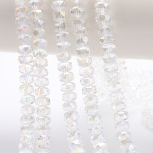 75Pcs/Lot 5x8mm Wheel Beads Natural AB Faceted Crystals Glass Beads for Jewelry Making DIY Bracelet Nacklace Garment Decor