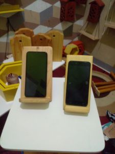 Holder HP Kayu Jatibelanda dudukan Hp estetik