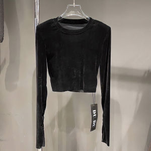 chaqi | Velvet Slim Fit T-shirt Top