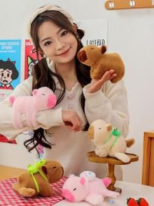 Plush Capybara Doll Toy Birthday Holiday Gift Childrens Cartoon Cute Slap Slap Circle Soft Stuffed Animal Figure Universal Gender