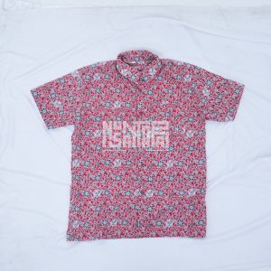 Baju Batik Seragam Sekolah Motif Bunga Rampe Merah Size SD
