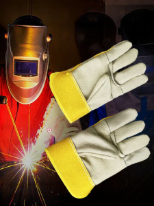 Heat-Resistant Soft Leather Gloves for Welding and Handling