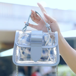 Fashionable Transparent Mini Jelly Bags 2024 New Womens Handbags Casual Crossbody Shoulder Bags for Young Ladies
