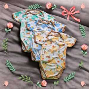 3pcs Jumper Bayi Baru Lahir Baju Bayi Laki Laki Perempuan 0-6 bulan Motif Animal