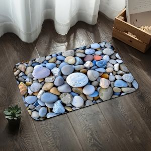 VIKAMA Natural Healing Pebble Bathroom Mat Water Absorbent Anti-Slip Dry and Wet Separation Area Ins Home Furnishings