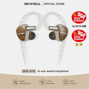SIVGA QUE-UTG หูฟังอินเอียร์ไดรเวอร์ไดนามิกกระจกแบน หูฟังแบบไม้แบบมีสาย Hi-Fi