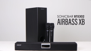 SonicGear SonicBar BT5302 AirBass XB BT 5.3 Wirelss Soundbar Subwoofer 160w Free Dual Wireless Mic